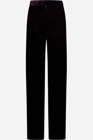 BLANCA Pantaloni palazzo Pleio in gabardina bordeaux