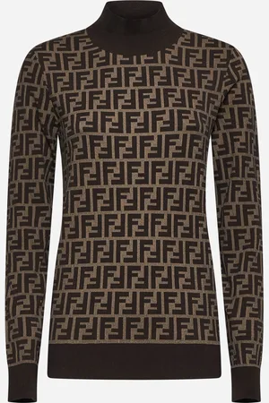 Fendi Maglia in cotone FF marrone