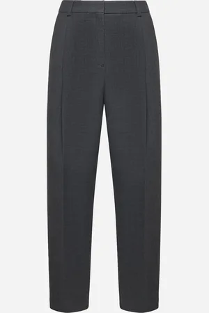 Totême Pantaloni dritti in misto lana grigia