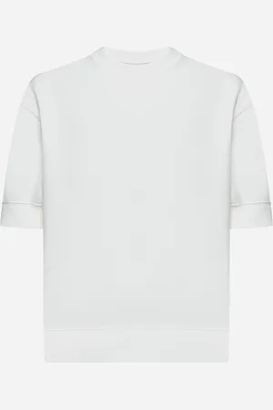 Jil Sander Felpa a maniche corte in cotone bianco