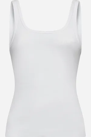 Maison Margiela Canotta in cotone a costine bianco
