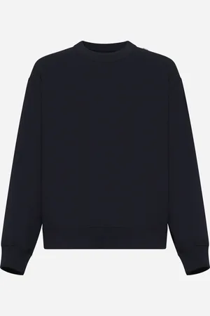 Jil Sander Felpa girocollo in cotone blu