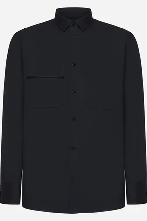 Jil Sander Camicia in gabardine di lana blu
