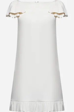 VALENTINO Abito corto in crepe couture avorio