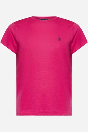 Ralph Lauren T-shirt girocollo in jersey di cotone fucsia
