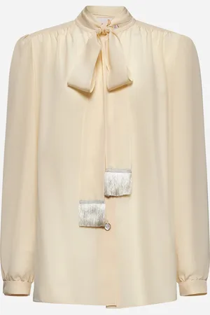 VALENTINO Camicia in crepe de chine avorio