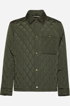 Burberry Camicione Belton in nylon trapuntato verde