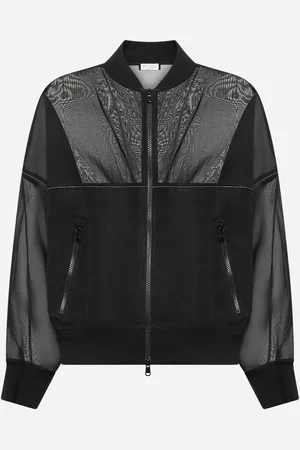 Brunello Cucinelli Bomber in organza nera con Shiny Trims