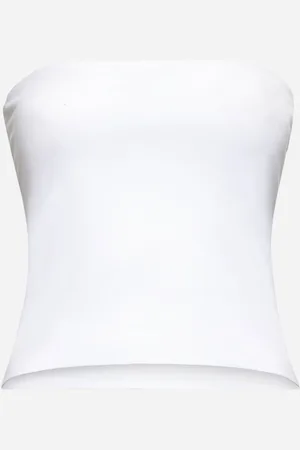 Brunello Cucinelli Top bandeau in jersey bianco