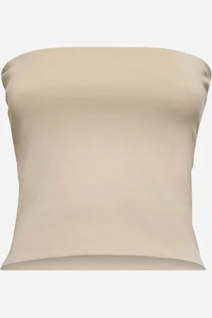 Brunello Cucinelli Top bandeau in jersey beige