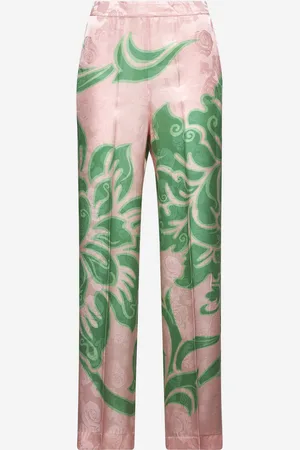 Etro Pantaloni palazzo stampati in jacquard rosa