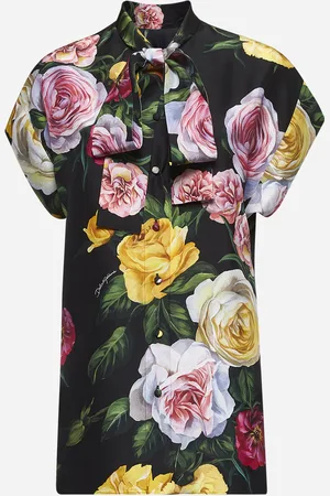 Dolce & Gabbana Camicia in seta stampa Peonie e Rose