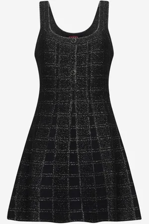 Gucci Miniabito in jacquard lamé a quadri nero