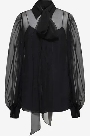 Gucci Camicia in chiffon di seta nero