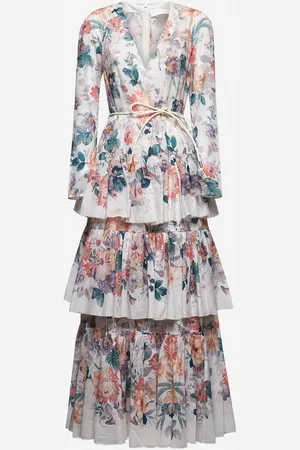 ZIMMERMANN Maxi abito a balze Acacia in cotone
