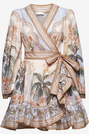 ZIMMERMANN Miniabito a portafoglio Wylie blu floreale
