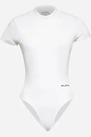 Alaïa Body a T-shirt in jersey bianco