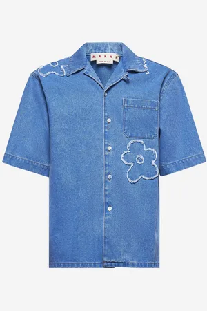Marni Camicia bowling in denim azzurro