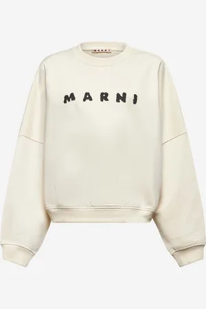 Marni Felpa avorio con stampa Scribbled