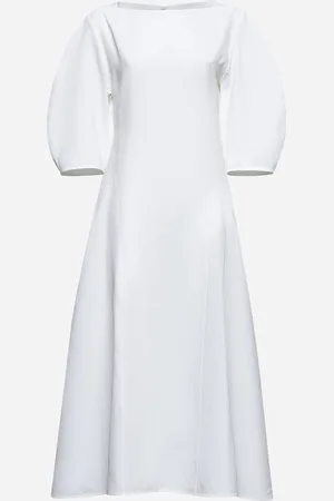 Jil Sander Abito midi in lino bianco