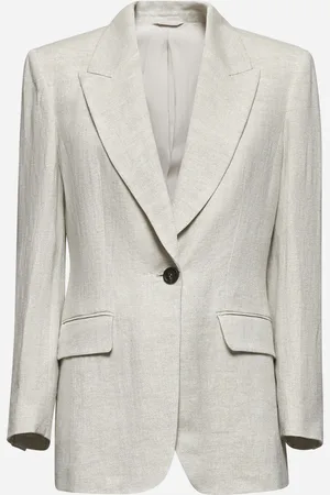 Brunello Cucinelli Giacca in canvas Sparkling avorio