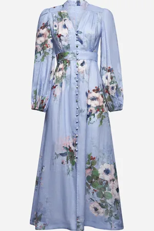ZIMMERMANN Abito midi Everley azzurro