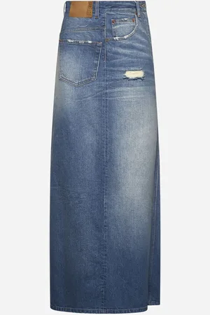 Maison Margiela Maxi gonna in denim azzurro