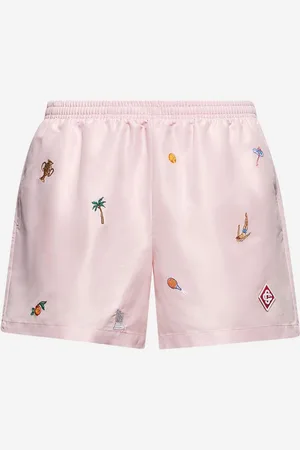 Casablanca Shorts da mare ricamati rosa