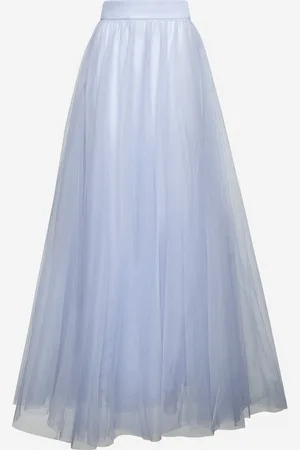 ZIMMERMANN Maxi gonna in tulle azzurro