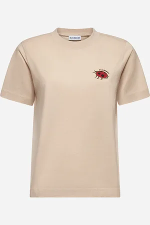 Burberry T-shirt nude con stampa coccinella