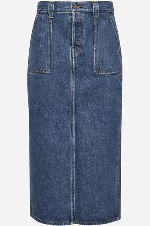 Khaite Gonna midi Genevieve in denim blu