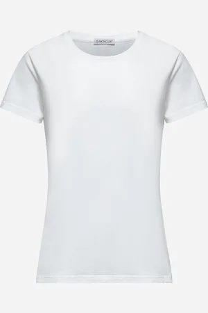 Moncler T-shirt in jersey bianco con patch logo
