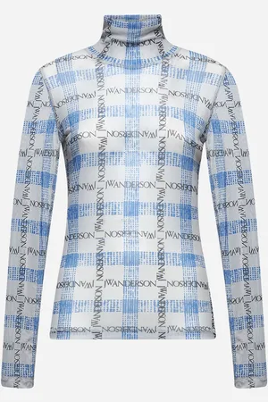 J.W.Anderson Top in tulle con stampa logo all-over