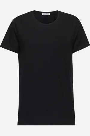 Moncler T-shirt in jersey nero con patch logo