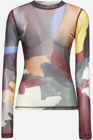 J.W.Anderson Top in tulle con stampa astratta