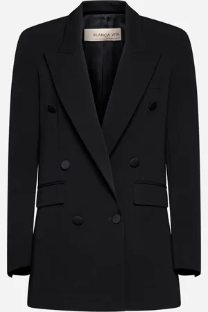 BLANCA Blazer doppiopetto Glicy in cady nero