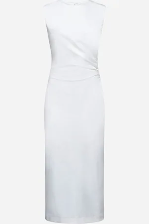 BLANCA Abito midi Aglaia in jersey stretch bianco