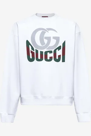 Gucci Felpa in jersey stampato bianco