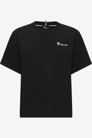 Moncler T-shirt logata in cotone nero