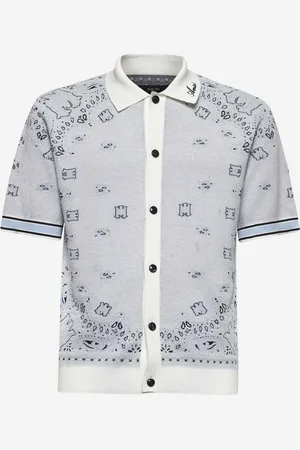 AMIRI Polo Bandana in maglia di cotone bianco