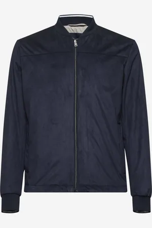HERNO Bomber in suede effect blu