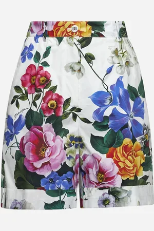 Dolce & Gabbana Shorts bianchi in popeline stampa Fiori
