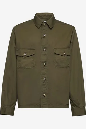 Saint Laurent Overshirt in twill di cotone verde