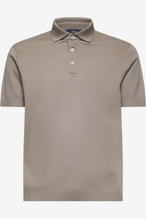 HERNO Polo in jersey knit effect tortora