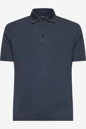 HERNO Polo in jersey knit effect blu