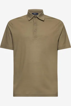 HERNO Polo in jersey voile crêpe tortora