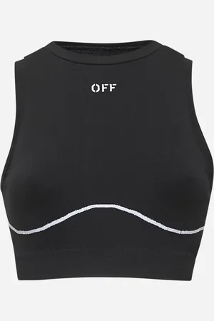 OFF-WHITE Top activewear senza cuciture nero