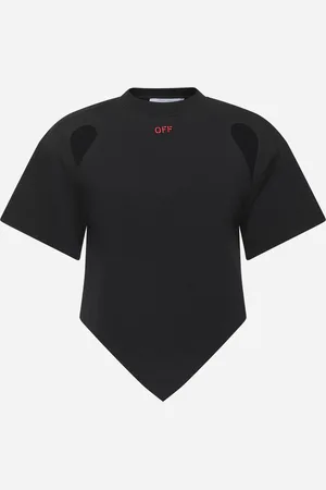 OFF-WHITE T-shirt stile bandana in jersey nero
