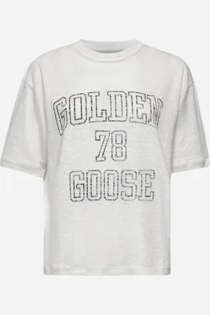 Golden Goose T-shirt boxy in lino avorio