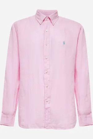 Ralph Lauren Camicia Custom-Fit in lino rosa